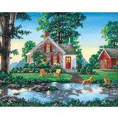 Thread & Yarn Paint By Number Kit 20"X16"-Summer Cottage