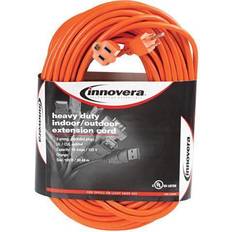 Innovera Indoor/Outdoor Extension Cord, 100ft, Orange