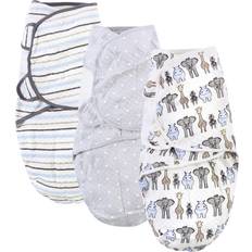 Hudson Quilted Cotton Swaddle Wrap 3-pack Royal Safari