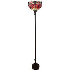 Tiffany Lamps Floor Lamps Amora Lighting Dragonfly Torchiere Floor Lamp 182.9cm