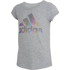 Adidas Tops Children's Clothing adidas Girl's Short Sleeve Scoop Neck Tee T-Shirt - Grey Heather (AA4758)