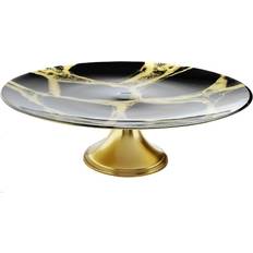 Glass Cake Plates Classic Touch Marbleized Cake Plate 13"