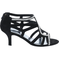 Zipper Heels & Pumps Easy Street Flattery Rhinestone Evening - Black