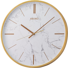 Seiko Clocks Seiko Carrara Marble Effect Gold Wall Clock 40.6cm