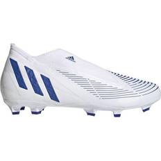 Adidas Predator Soccer Shoes adidas Predator Edge.3 Laceless Firm Ground - Cloud White/Hi-Res Blue/Cloud White