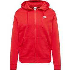 Nike club fleece full zip Nike Sportswear Club Fleece Full-Zip Hoodie - University Red/University Red/White