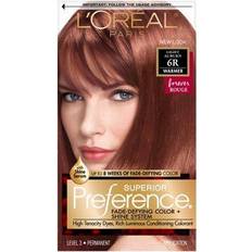 Bleach L'Oréal Paris Superior Preference Permanent Haircolor, Warmer, Light Auburn 6R False