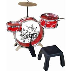 Plastic Toy Drums Kiddy Jazz Drum Set & Stool