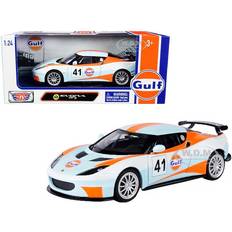Motormax Spielzeuge Motormax Lotus Evora GT4 41 "Gulf Oil" Light Blue with White and Orange Stripes 1/24 Diecast Model Car