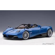 AUTOart Pagani Huayra Roadster Blue Tricolore Carbon Fiber with Black Top with Luggage Set 1/18 Model Car