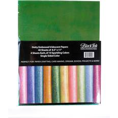 Black Ink Dotty Embossed Iridescent Paper Pack 40 Sheets, 8-1/2" x 11"