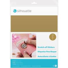 Silhouette Hobbymaterial Silhouette Printable Scratch-Off Sticker Sheets 8.5"X11" 5pk Gold