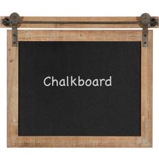 Notice Boards Olivia & May Farmhouse Wood and Metal Wall Chalkboard Notice Board 21x17"