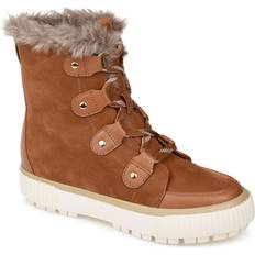 Faux Fur Ankle Boots Journee Collection Glacier - Tan