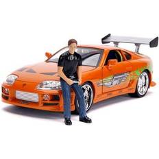 Toy Cars Jada Fast and Furious Toyota Supra Light-Up 1:18 Scale Die-Cast Metal Vehicle with Brian Figure