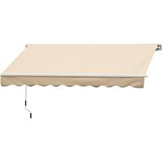 OutSunny Tents OutSunny 10' x 8' Manual Retractable Sun Shade Patio Awning Beige Sand