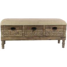 Retractable Drawer Storage Benches Olivia & May Carved Storage Bench 47x20"