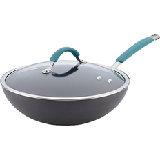 Stir Fry Pans Rachael Ray Cucina Hard-Anodized with lid 11 "