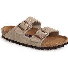 Brown - Men Shoes Birkenstock Arizona Soft Footbed - Taupe Suede