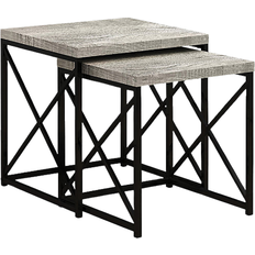 Brown Nesting Tables Monarch Specialties I 3413 Nesting Table 19.8x19.8" 2