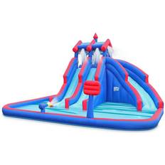 Inflatable Toys Sunny & Fun Water Park with Large Water Slides & Basketball Hoop