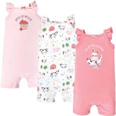 Hudson Baby Cotton Rompers 3-pack - Girl Farm Animals (10153911)