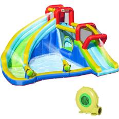 Toys OutSunny 5 in 1 Water Slide Bounce House Water Park Jumping Castle