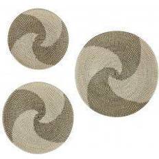 Wallpaper Set of 3 Beige Dried Plant Material Contemporary Abstract Wall Decor, 29" 24" 20"