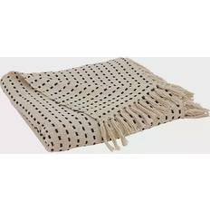 Saro Lifestyle Stitch Line Blankets Beige (152.4x127)