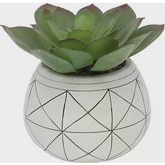 Flora Bunda Artificial Succulent with Geometric Ceramic Pot Vase 6.8"