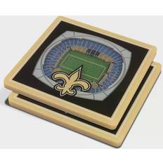 Coasters YouTheFan New Orleans Saints 3D StadiumViews Coaster 2pcs