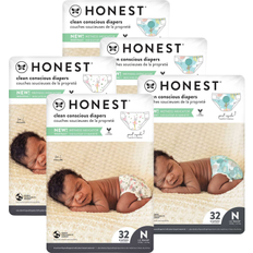 The Honest Company Clean Conscious Diapers, Above it All + Tutu Cute, Size NB, 4.5kg, 32 Pcs