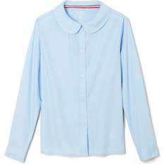 French Toast Girl's Long Sleeve Modern Peter Pan Blouse - Blue