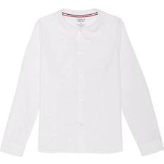 French Toast Girl's Long Sleeve Modern Peter Pan Blouse - White