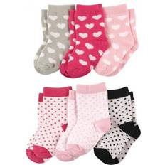 Luvable Friends Crew Socks 6-pack - Hearts and Polka Dots (10726140)