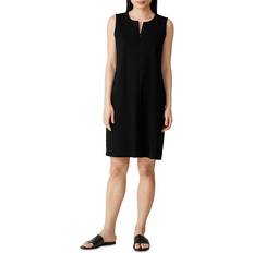 Eileen Fisher Zip Up Sleeveless Dress - Black
