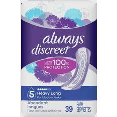 Menstrual Protection Always Discreet Heavy Long Pads 5 Drops 39-pack 39-pack