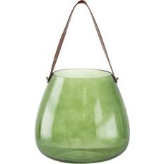 A&B Home Green Glass with Handle Vase 10"