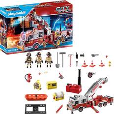 Playmobil Feuerwehrleute Spielzeuge Playmobil Rescue Vehicles Fire Engine with Tower Ladder