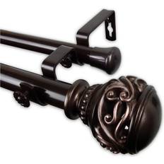 Brown Curtain Accessories Rod Desyne Isabella Double 28-48"