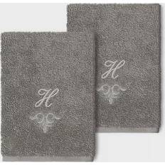 Linum Home Textiles Monogrammed H Guest Towel Gray (33.02x33.02)