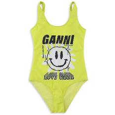 Ganni Graphic Logo One Piece Swimsuit - Blzn Yellow