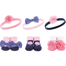 Hudson Tracksuits Hudson Flower Headband and Socks Set 6-Pack - Pink/Navy