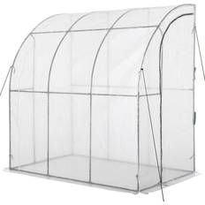 OutSunny Freestanding Greenhouses OutSunny Walk-In Greenhouse 7x4ft Stainless Steel Polycarbonate