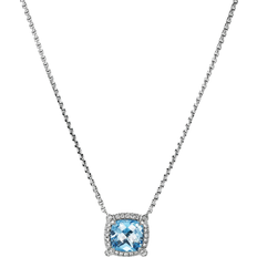 David Yurman Petite Chatelaine Pavé Bezel Pendant Necklace - Silver/Topaz/Diamonds