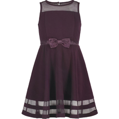 Party Dresses Children's Clothing Calvin Klein Girl's Illusion Mesh Hem Dress - Dark Purple