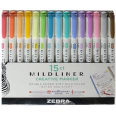 Arts & Crafts Zebra Mildliner Double Ended Highlighter 15-pack