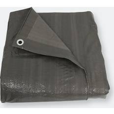 Tarp Tents Sunnydaze 16x20 Multipurpose Tarp Heavy-Duty Outdoor Plastic Reversible Protective Cover Laminated on Both Sides Dark Gray
