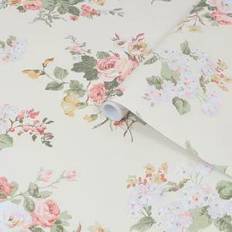 Laura Ashley Rosemore Pale Sable Removable Wallpaper