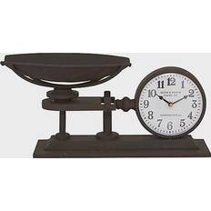 Ridge Road Décor Vintage Style Iron Scale Table Clock Table Clock 8.1"